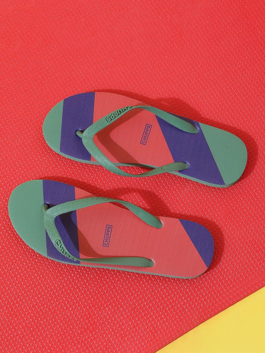 

CHUPPS Men Patang Collection Rubber Thong Flip-Flops, Green