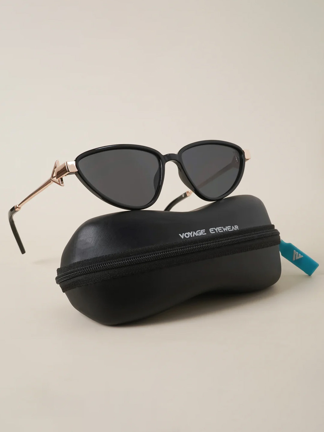 

Voyage Lens & Cateye Sunglasses With UV Protected Lens LH066MG3983, Black