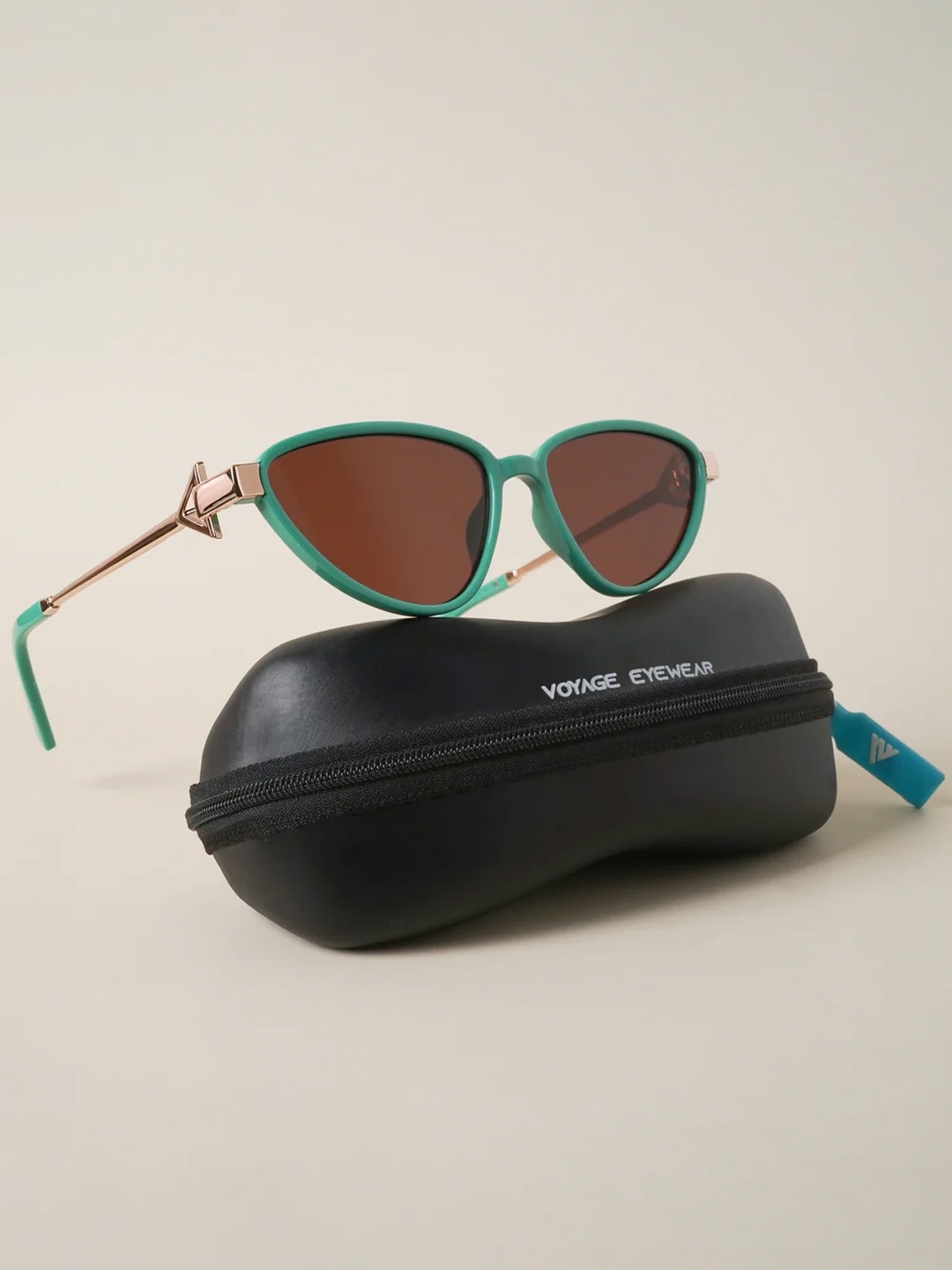

Voyage Lens & Cateye Sunglasses With UV Protected Lens LH066MG3986, Brown