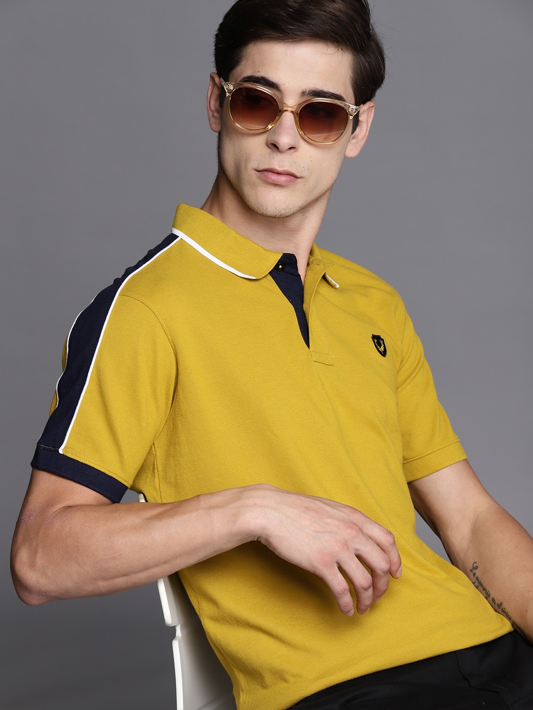 

Allen Solly Solid Polo Collar T-Shirt, Mustard