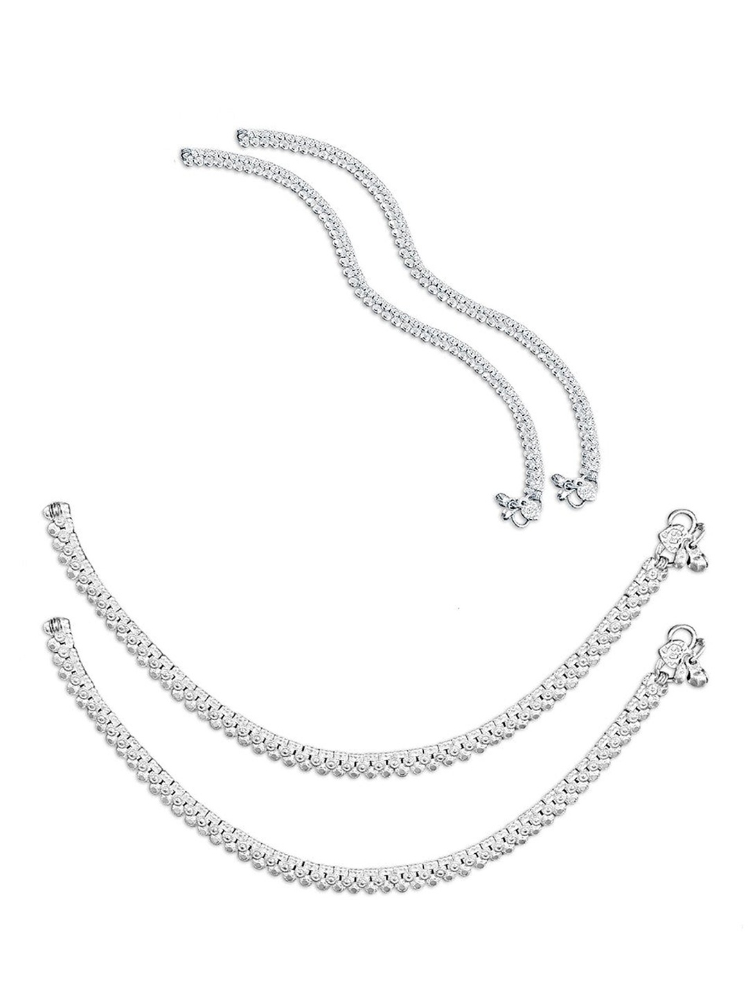 

RUHI COLLECTION Set Of 2 Silver-Plated Anklets