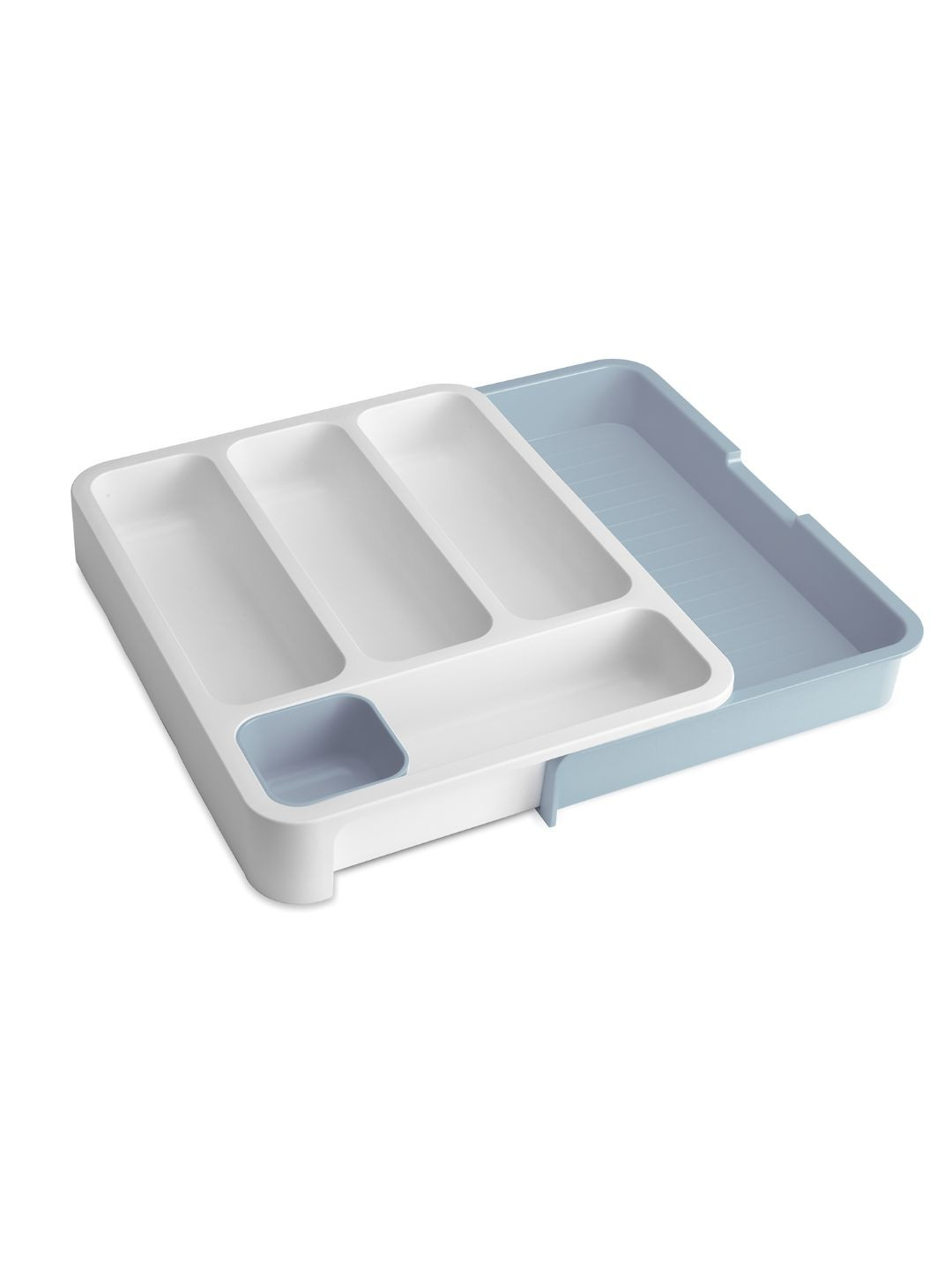 

Joseph Joseph Blue & White Colourblocked Drawer Store With Expandable Cutlery Tray
