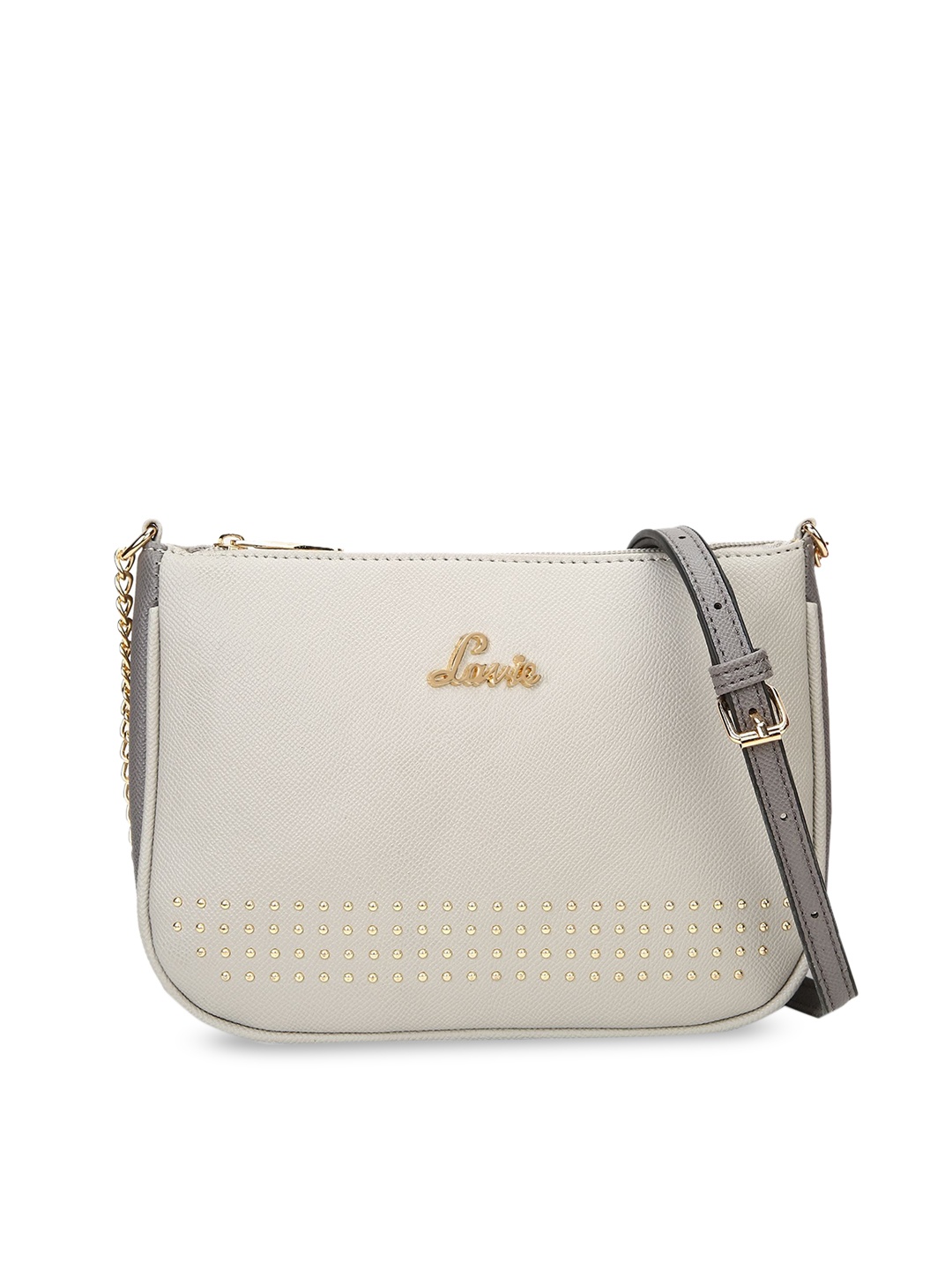 

Lavie Embellished Structured Sling Bag, Grey