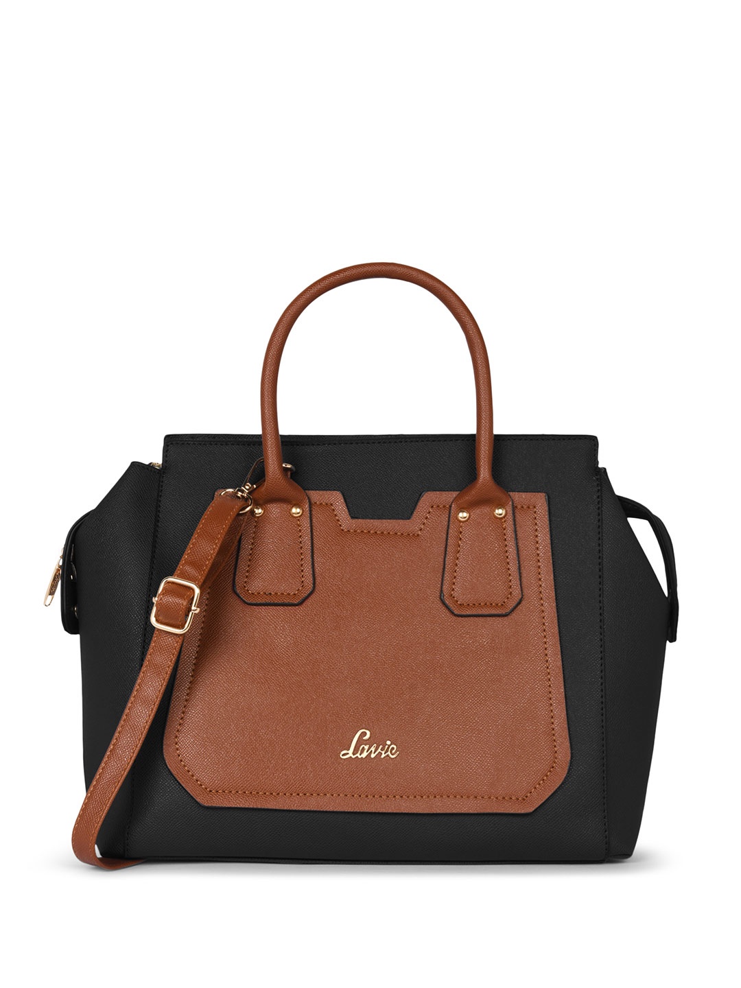 

Lavie Colourblocked Structured Handheld Bag, Black