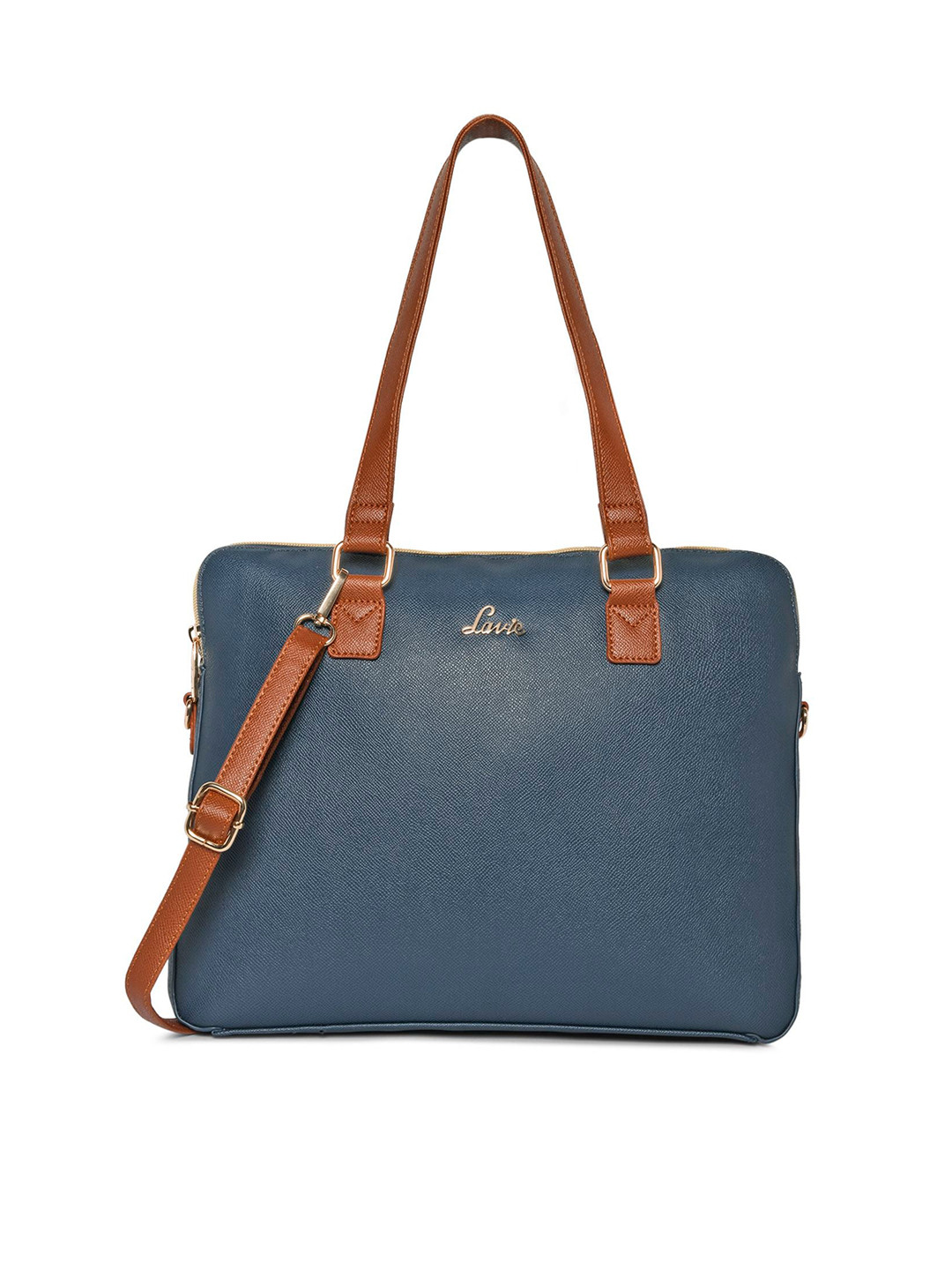 

Lavie Synthetic Leather Structured Padded Laptop Bag, Blue