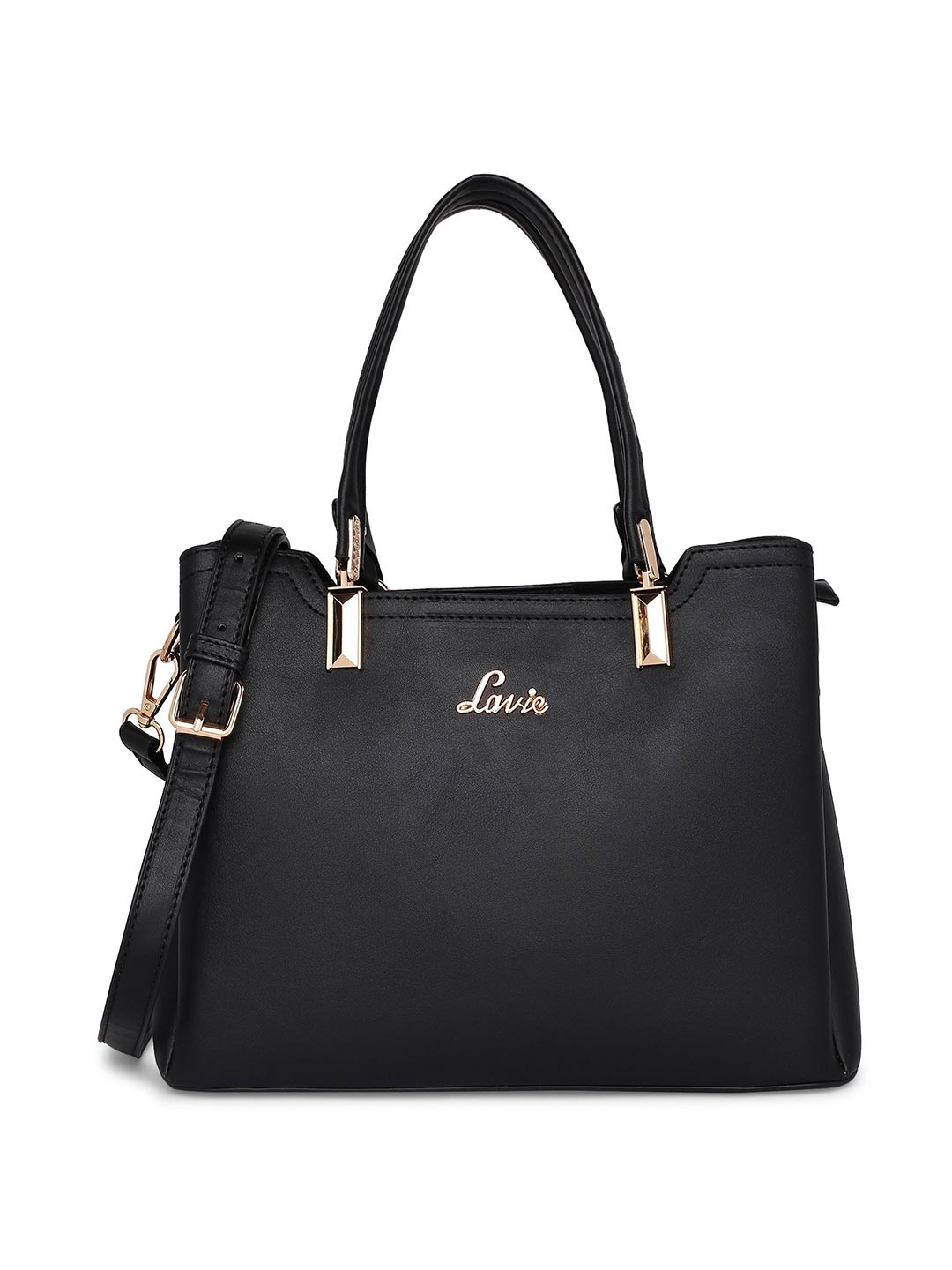 

Lavie Synthetic Leather Structured Shoulder Bag, Black