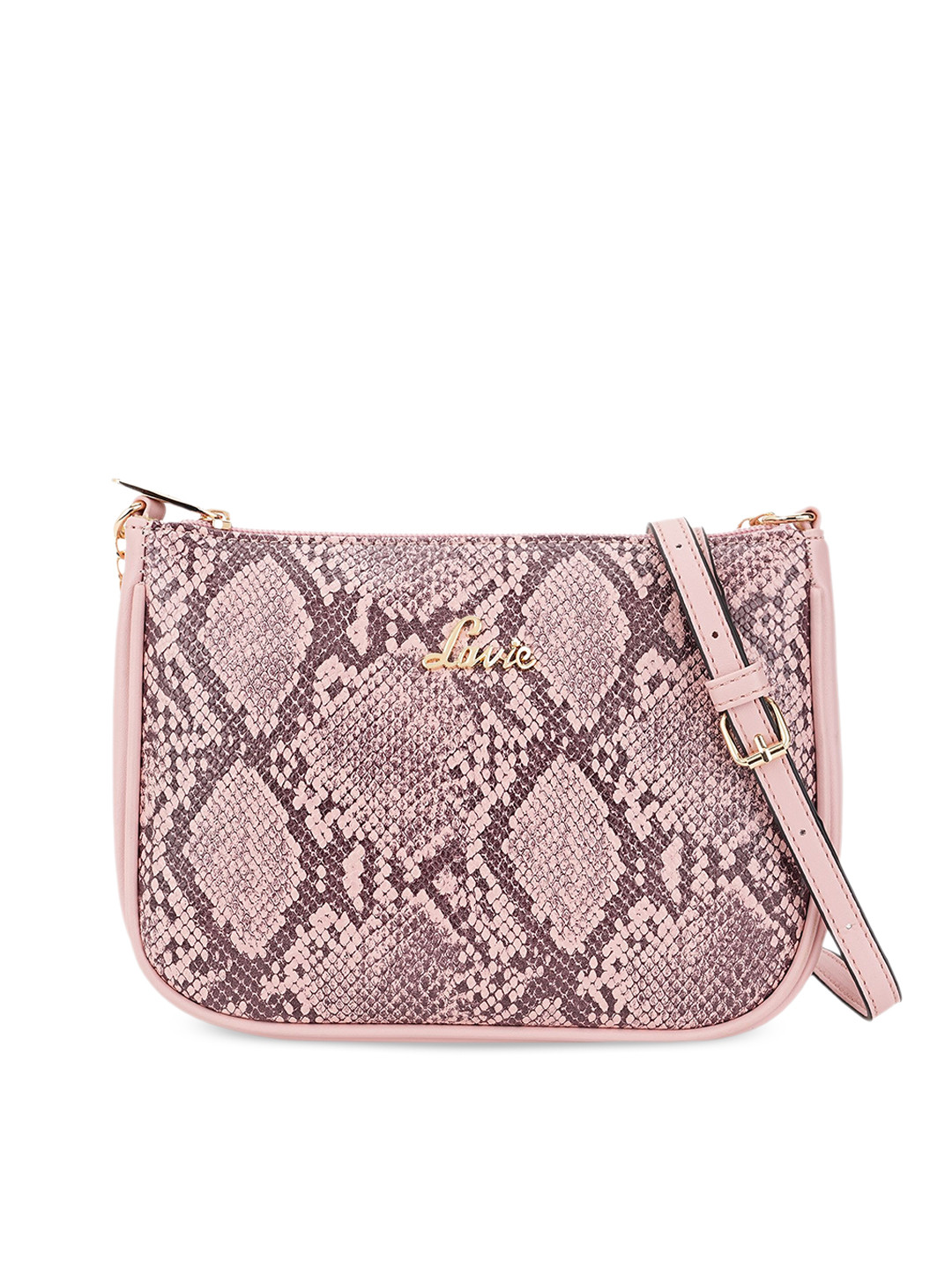 

Lavie Animal Printed Structured Sling Bag, Pink
