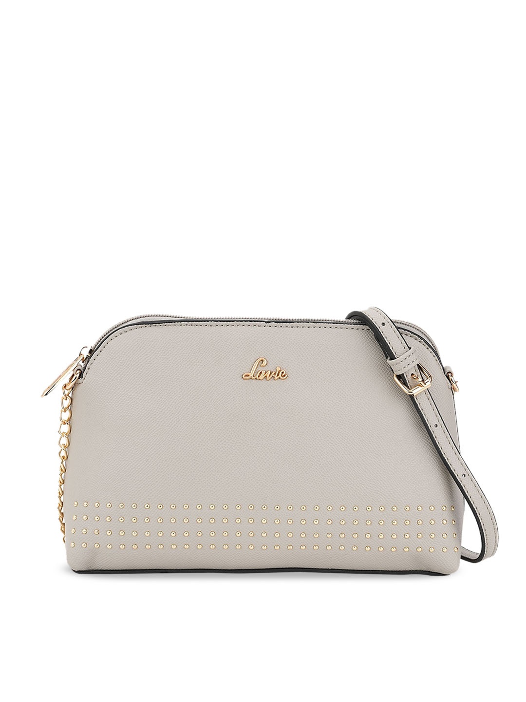 

Lavie Embellished Structured Sling Bag, Grey