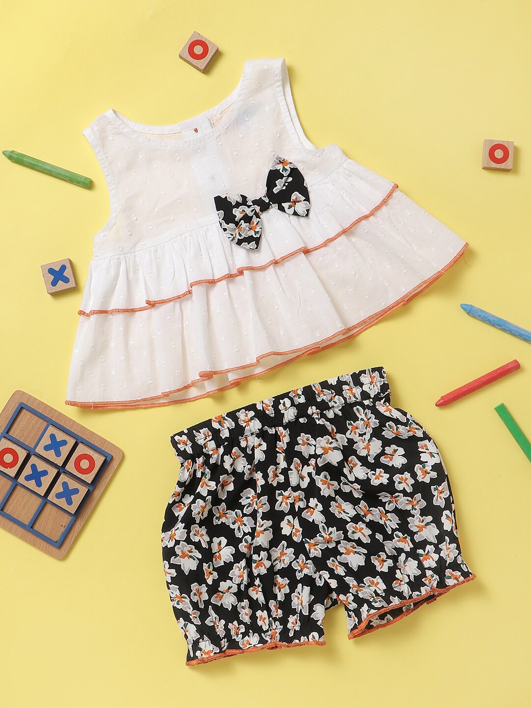 

Nauti Nati Infants Girls Top with Shorts, White