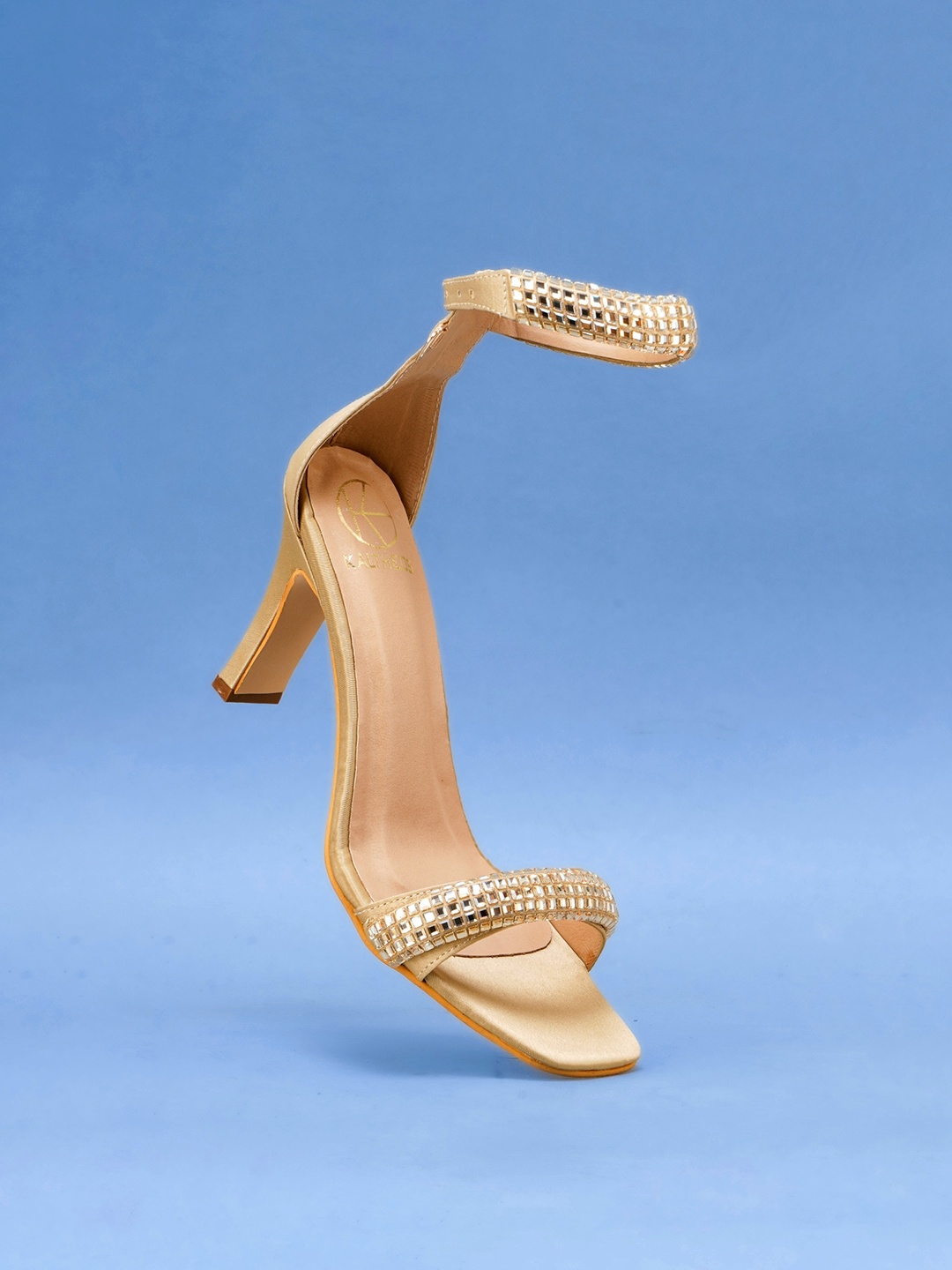 

KALTHEOS Embellished Slim Heels, Gold