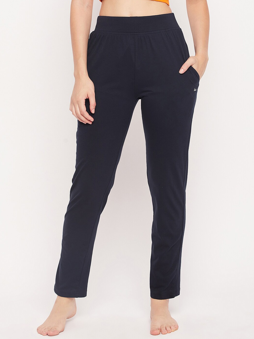 

Okane Women Mid Rise Cotton Lounge Pants, Navy blue