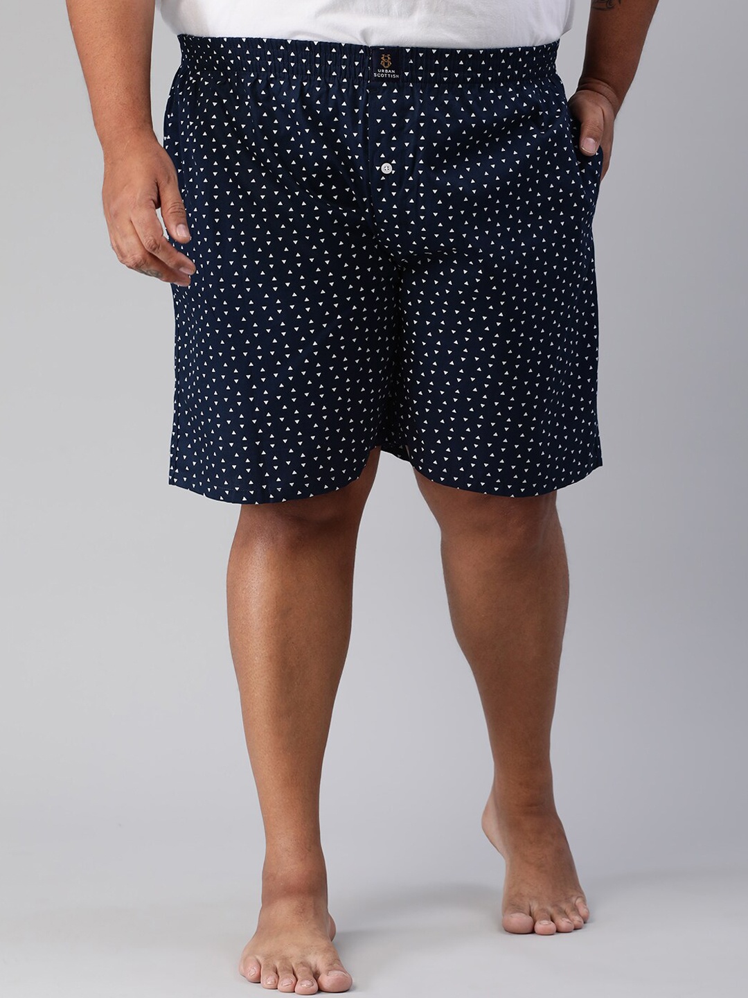 

URBAN SCOTTISH Men Plus Size Printed Pure Cotton Boxer, Black
