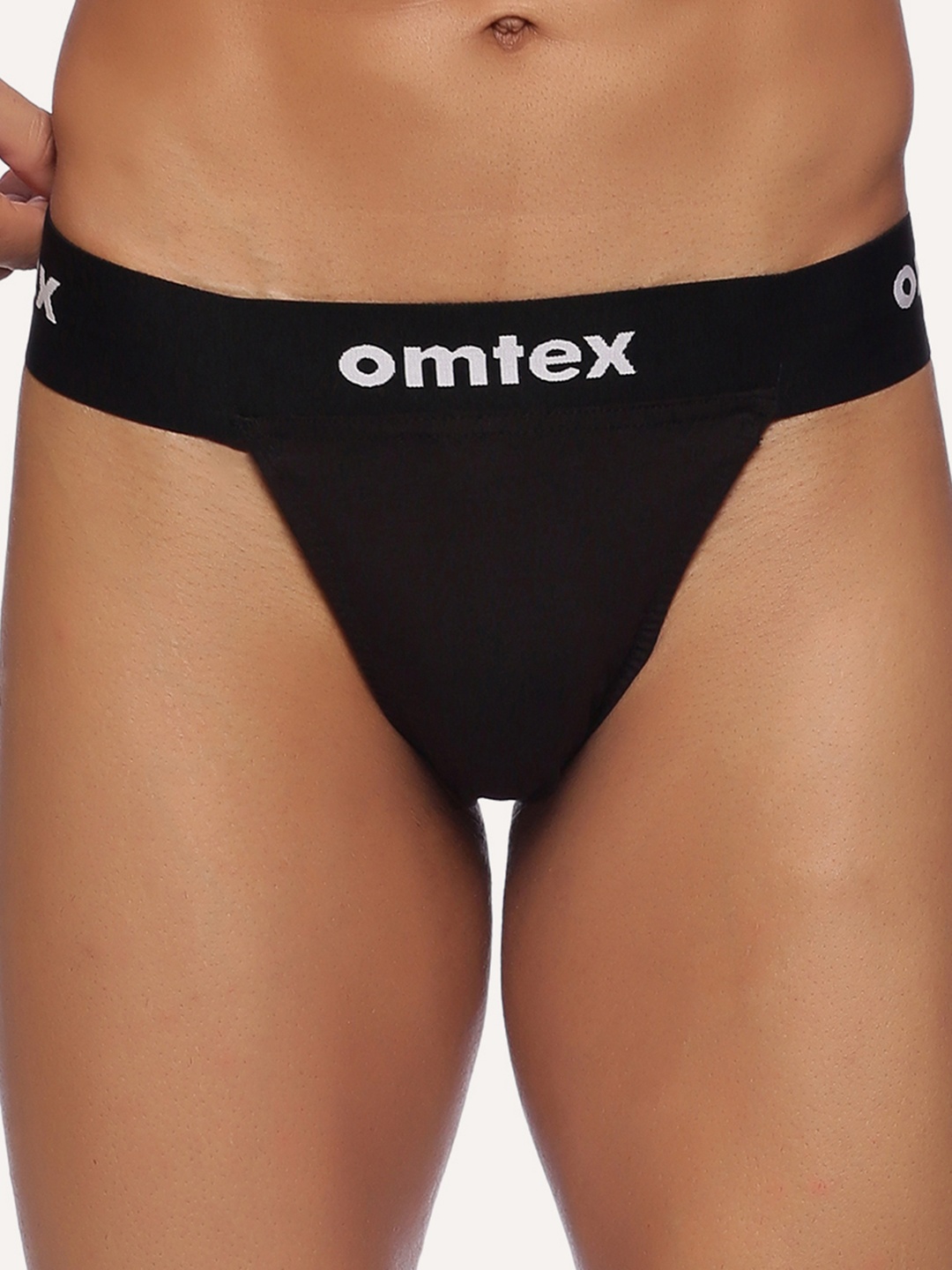 

Omtex Men Mid -Rise Cotton Basic Briefs, Black
