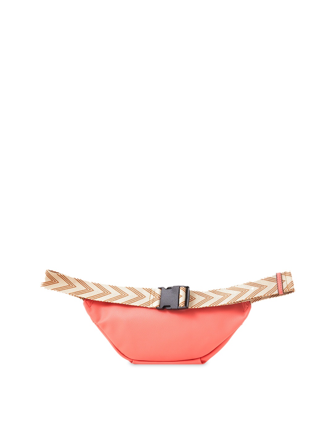 Accessorize London Faux Leather Textured Waist Pouch, Coral