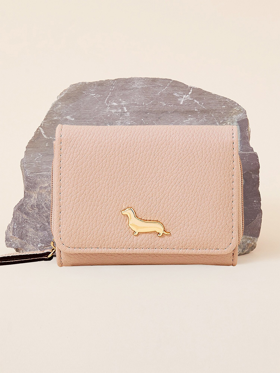 

Accessorize London Faux Leather Three Fold Wallet, Nude