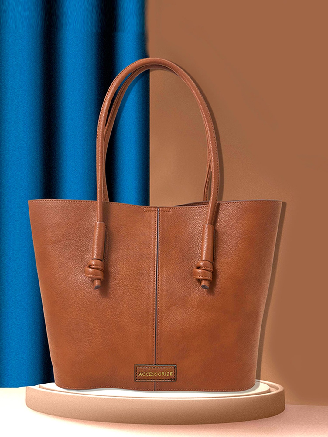 

Accessorize London Women's Faux Leather Knot Detail Shoulder Bag, Tan