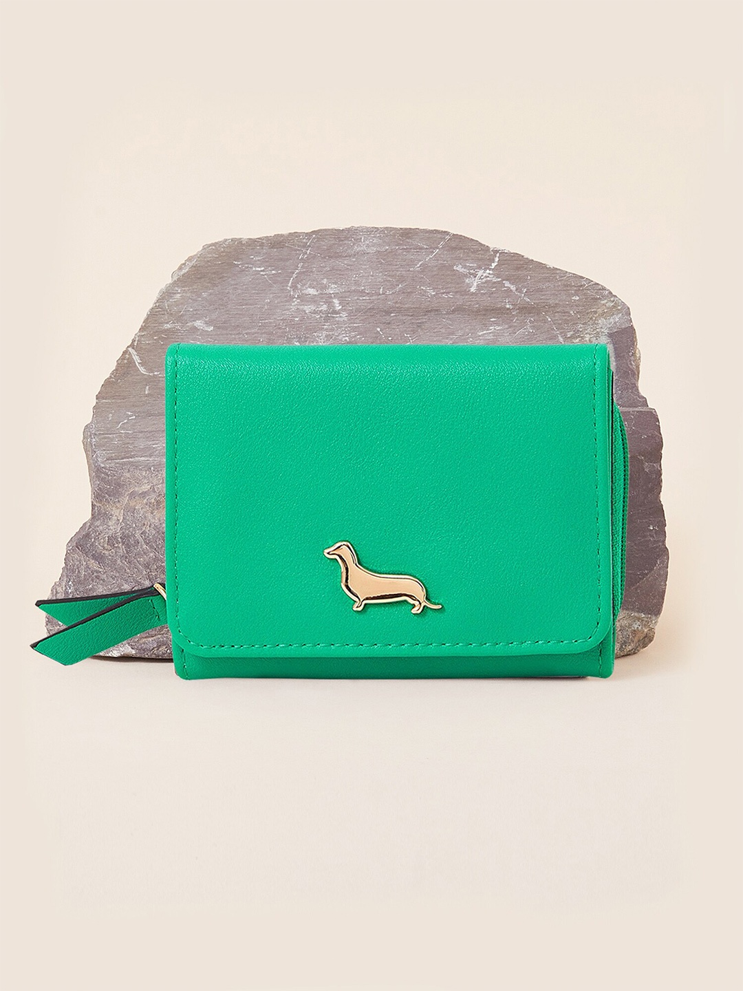 

Accessorize London Faux Leather Three Fold Wallet, Green