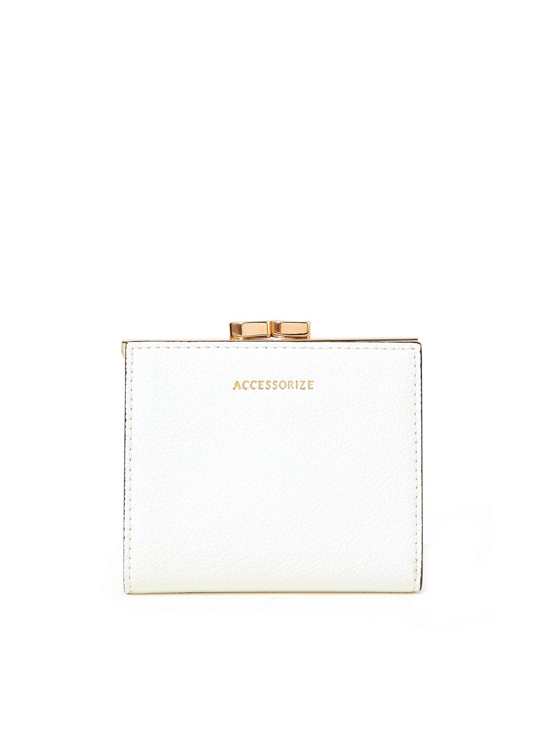 

Accessorize London Women's Faux Leather Clip Frame Bella Purse, White