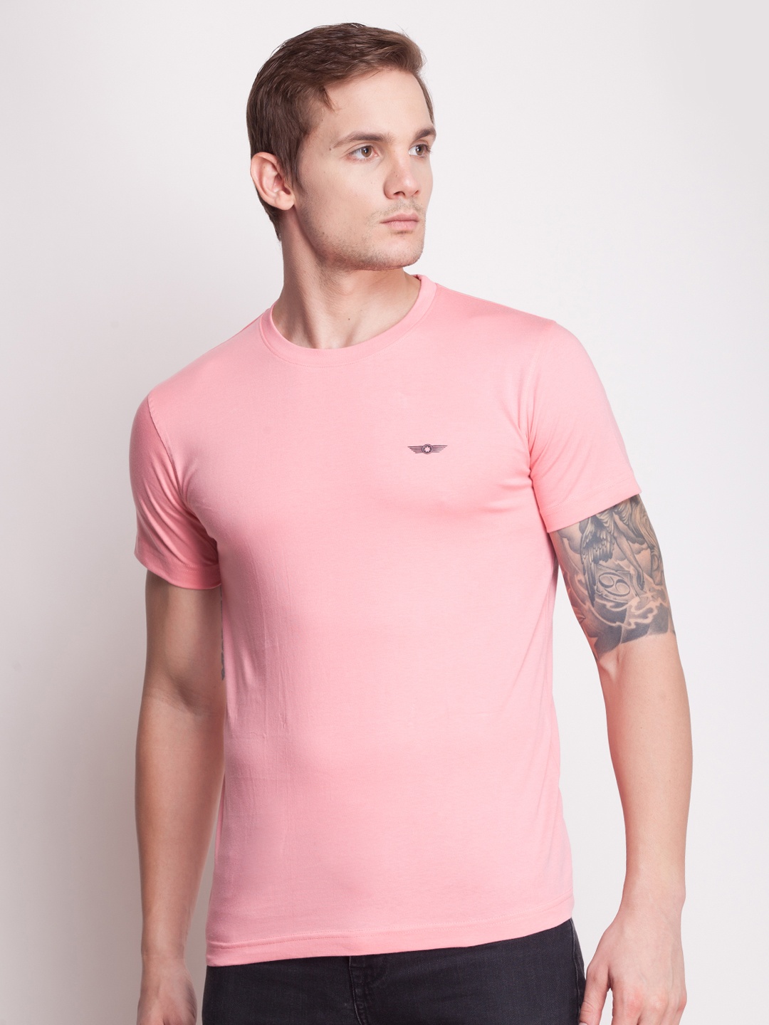 

Force NXT Men Super Combed Cotton T-Shirt, Pink