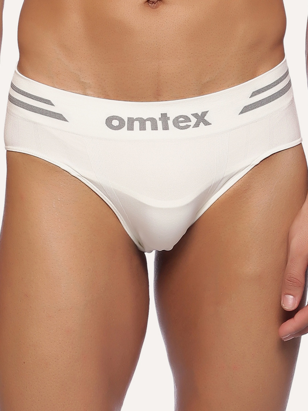 

Omtex Men Mid -Rise Cotton Basic Briefs, White