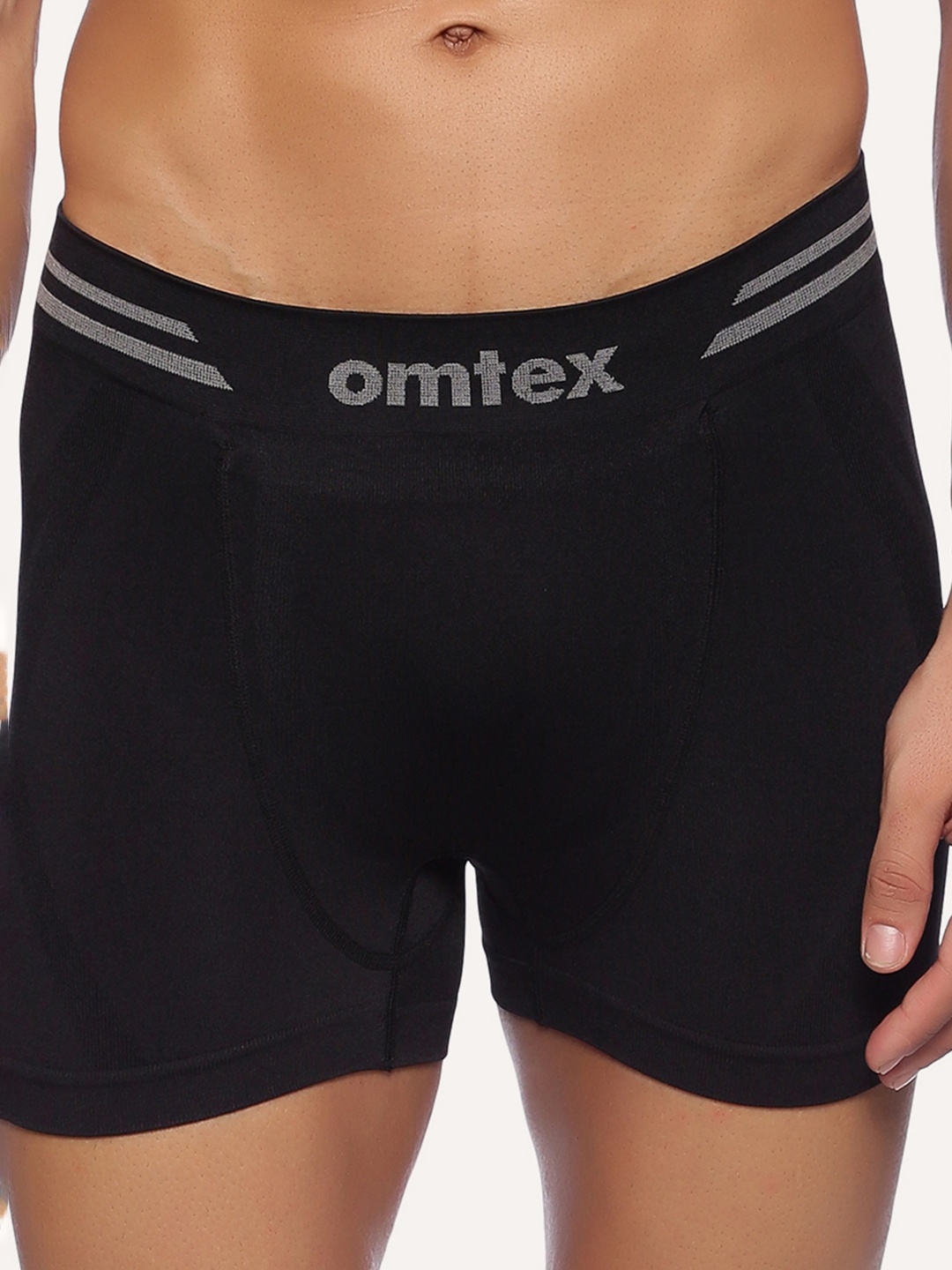 

Omtex Men Mid -Rise Cotton Basic Briefs, Black