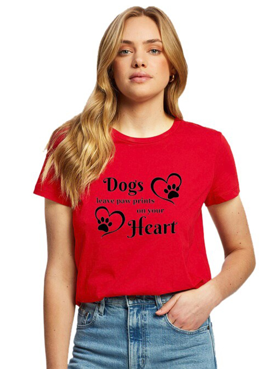 

Trends Tower Typography Printed Cotton T-shirt, Red