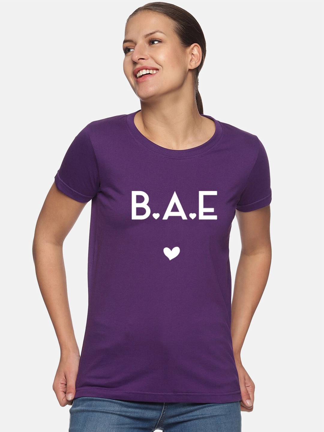 

Trends Tower Typography Printed Pure Cotton T-shirt, Purple