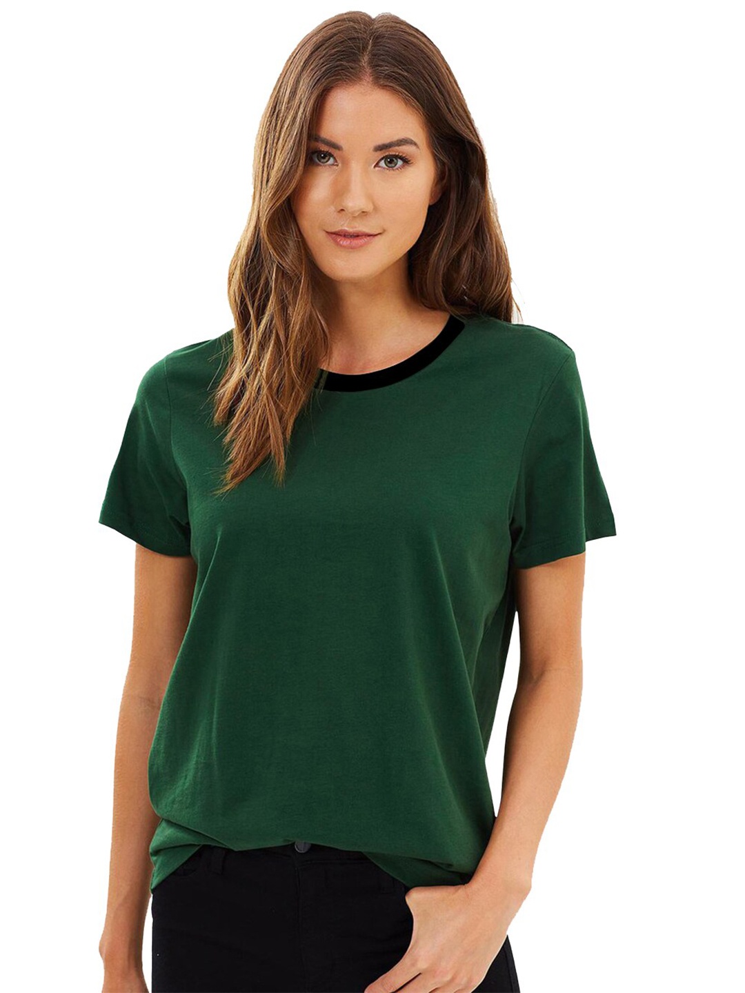 

Trends Tower Round Neck Pure Cotton T-shirt, Green