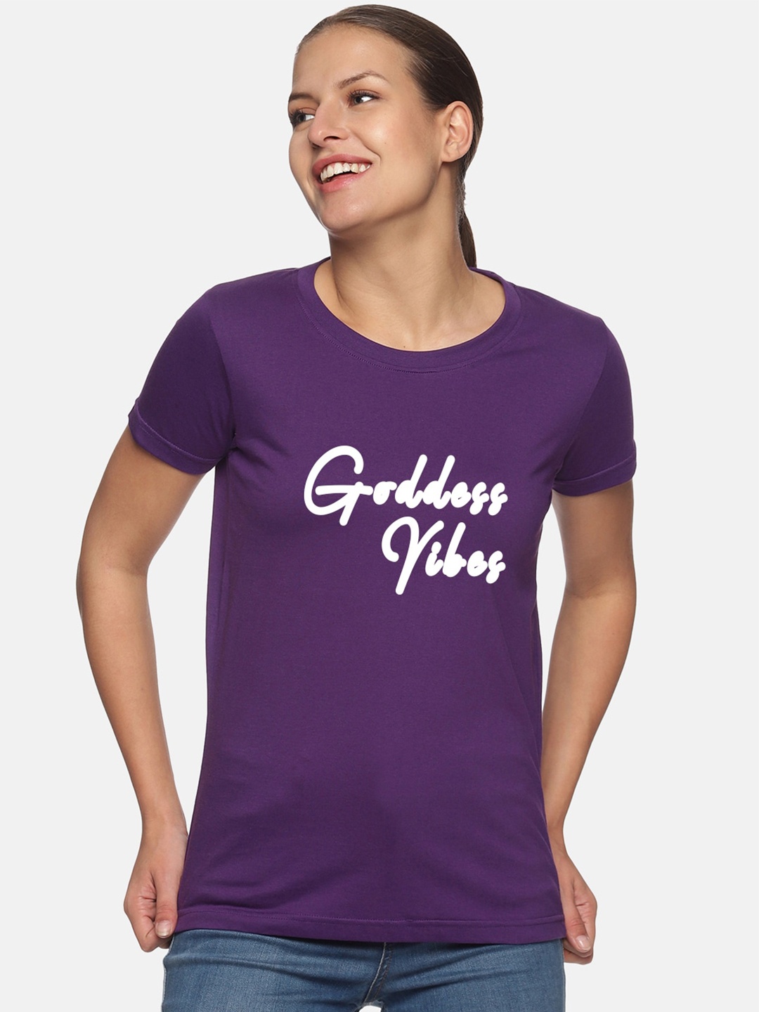 

Trends Tower Typography Printed Pure Cotton T-shirt, Purple