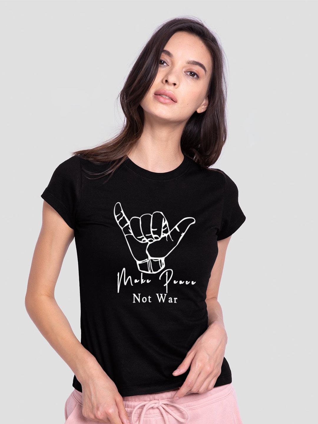 

Trends Tower Typography Printed Round Neck Bio Wash Pure Cotton T-shirt, Black