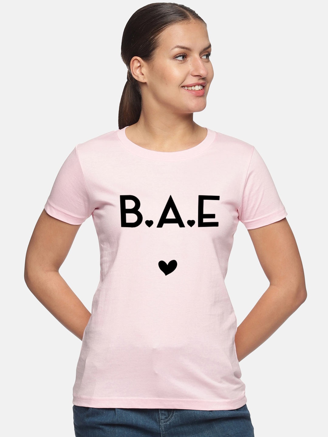 Trends Tower Typography Printed Pure Cotton T-shirt, Pink