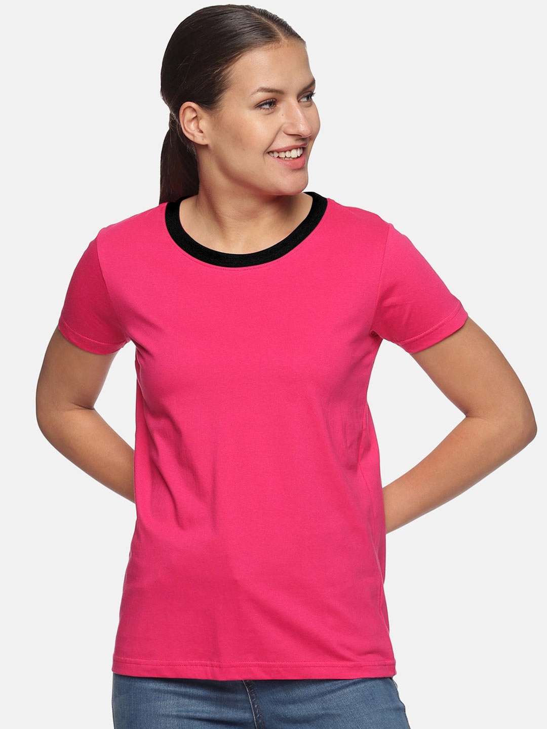 

Trends Tower Round Neck Pure Cotton T-shirt, Pink