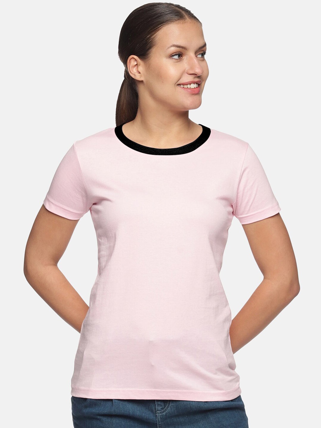 

Trends Tower Round Neck Pure Cotton T-shirt, Peach
