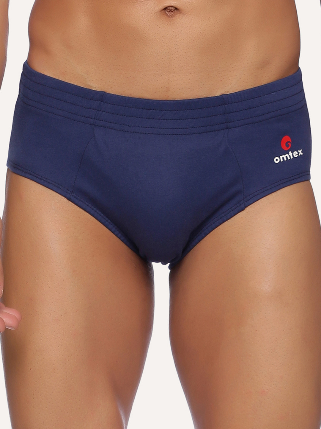

Omtex Men Mid -Rise Cotton Basic Briefs, Navy blue