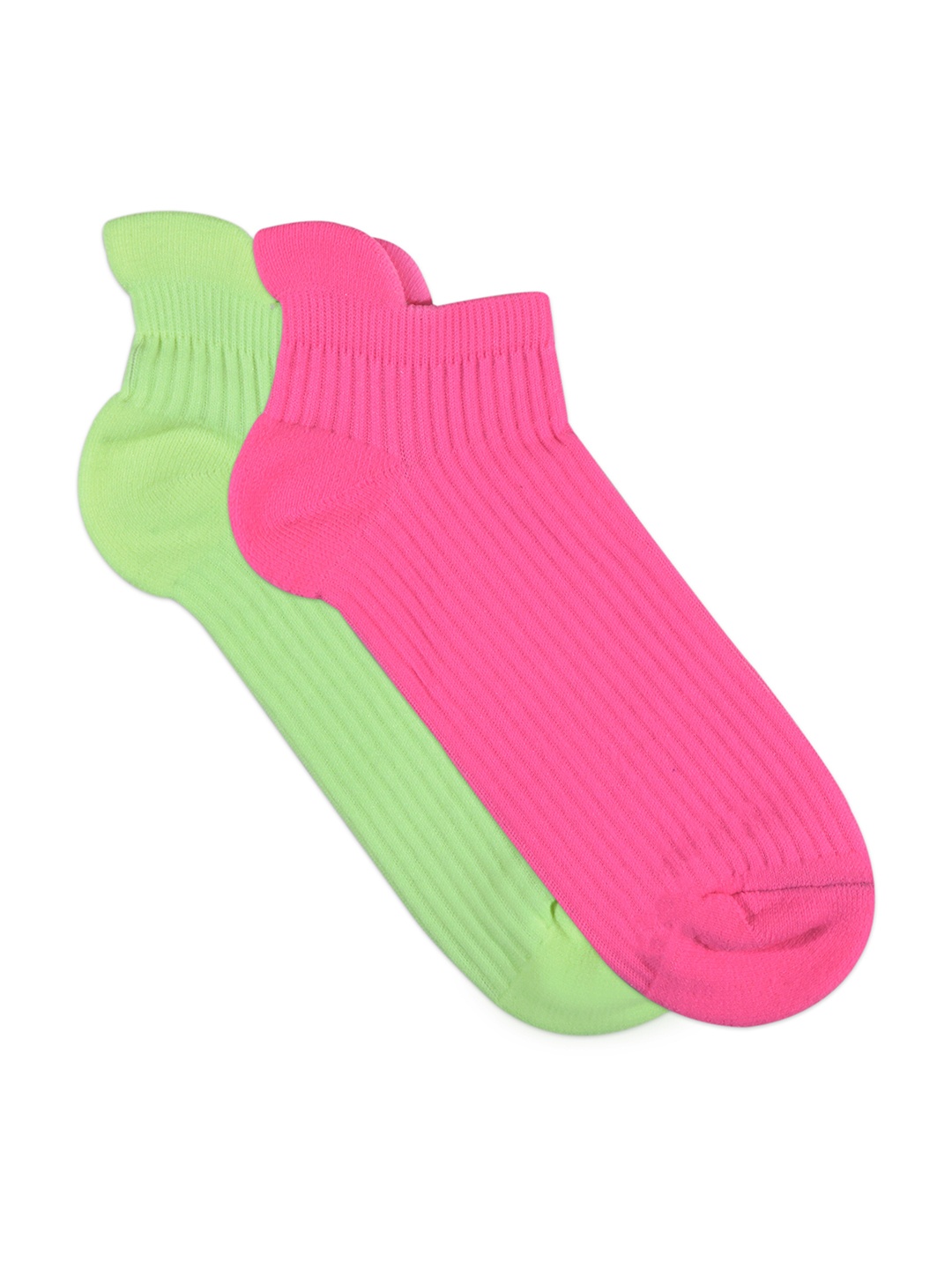 

Balenzia Women Pack Of 2 Cotton Ankle Length Gym Socks, Fluorescent green