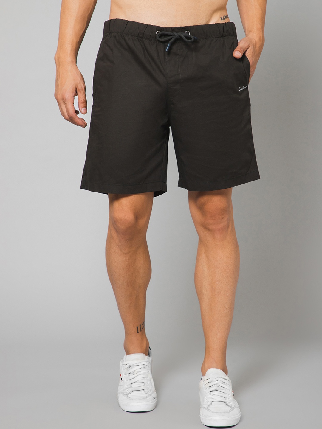 

Cantabil Men Mid Rise Cotton Sports Shorts, Black