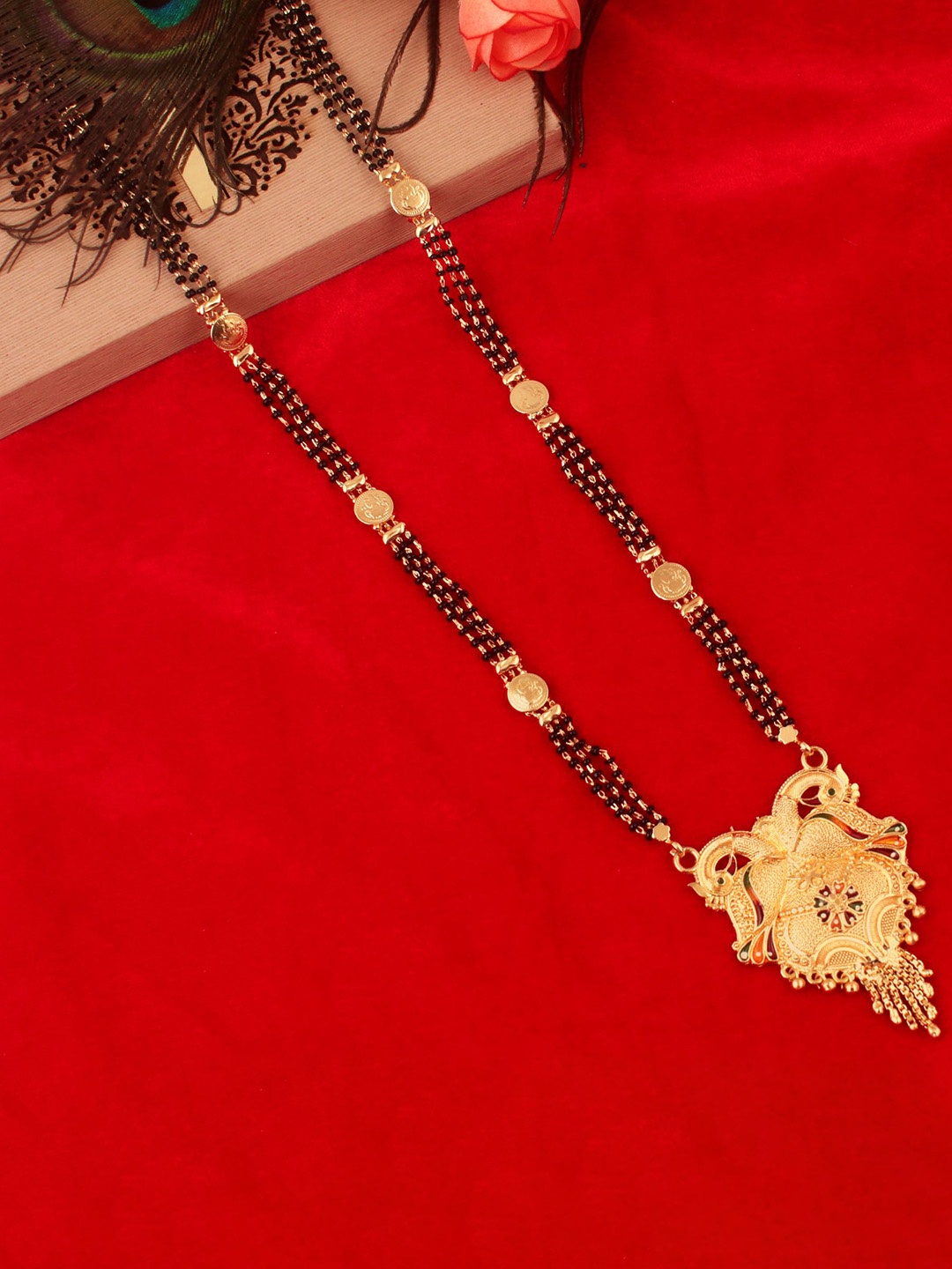 

MANSIYAORANGE Gold-Plated Beaded Mangalsutra