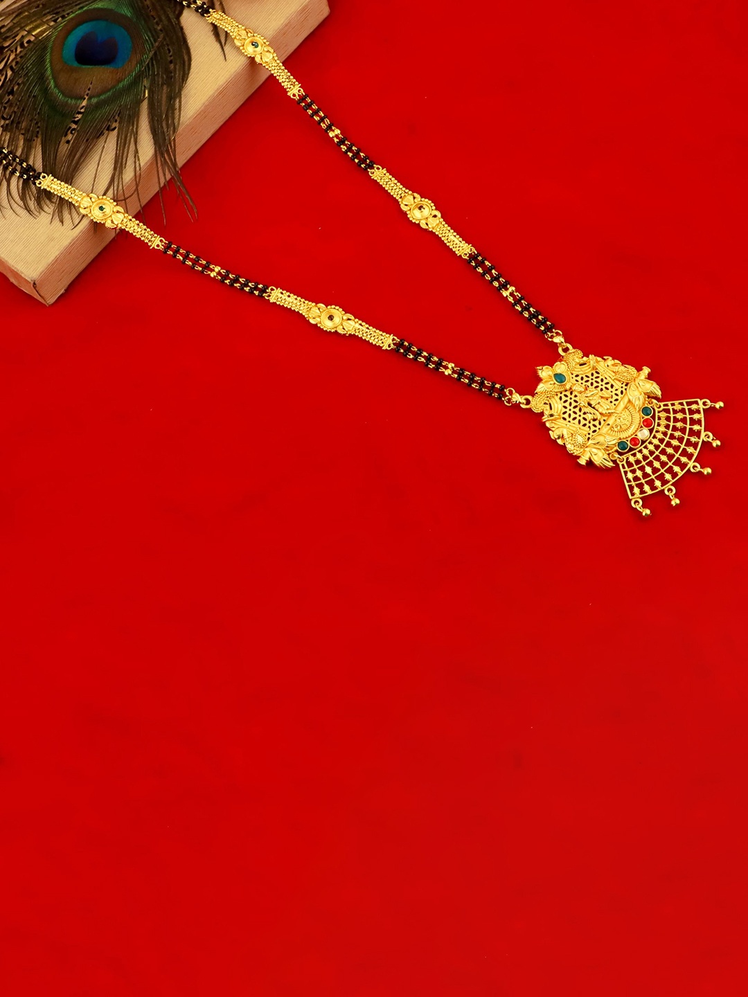 

MANSIYAORANGE Gold-Plated Beaded Mangalsutra