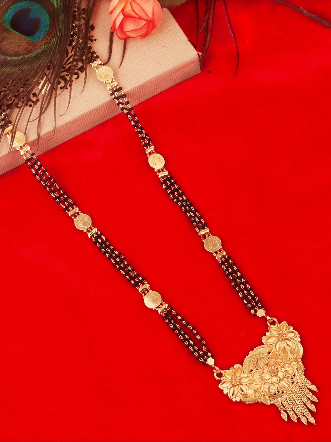 

MANSIYAORANGE Gold-Plated Beaded Mangalsutra