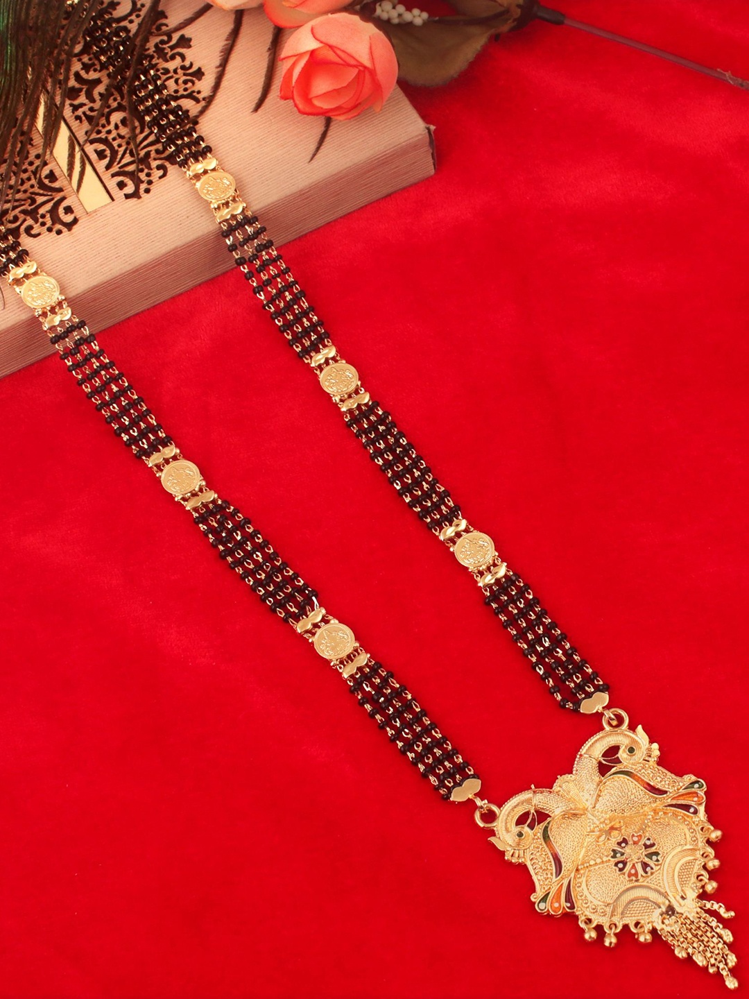 

MANSIYAORANGE Gold-Plated Beaded Mangalsutra