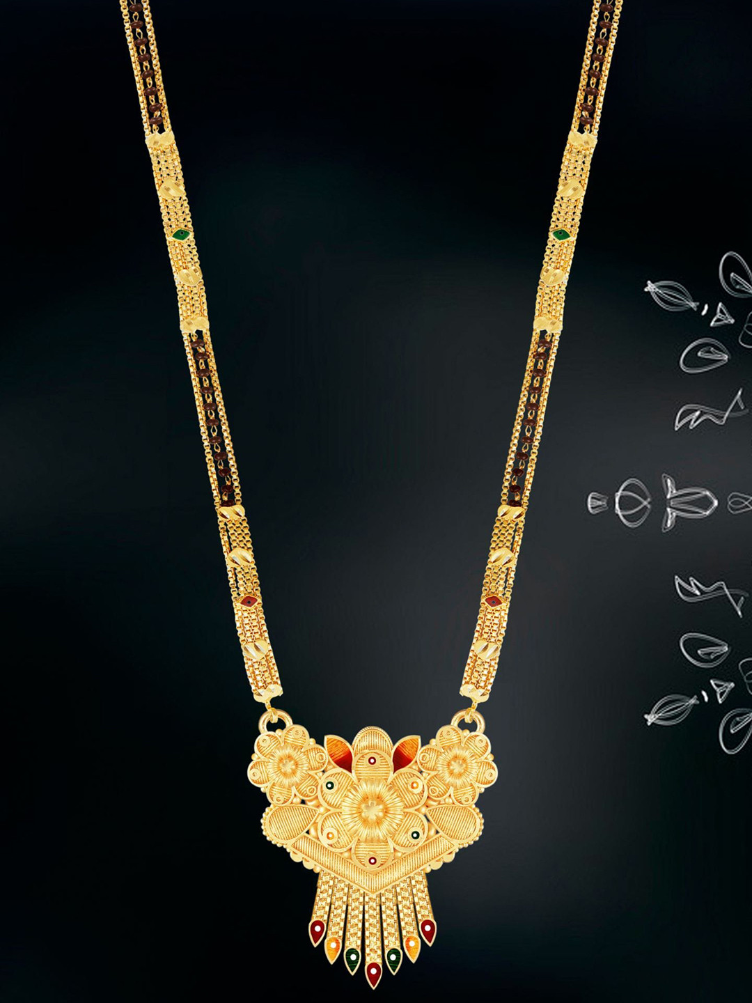 

MANSIYAORANGE Gold-Plated Beaded Mangalsutra