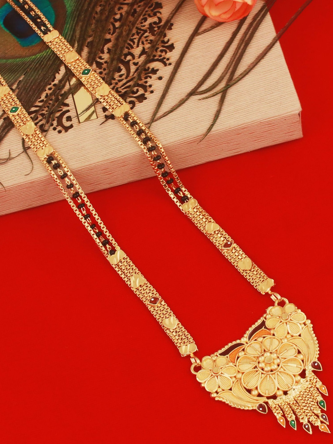

MANSIYAORANGE Gold-Plated Beaded Mangalsutra