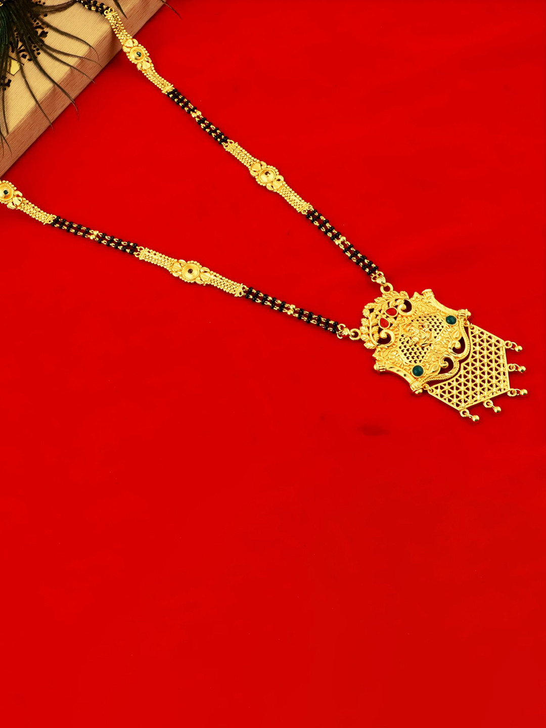 

MANSIYAORANGE Gold-Plated Temple Mangalsutra