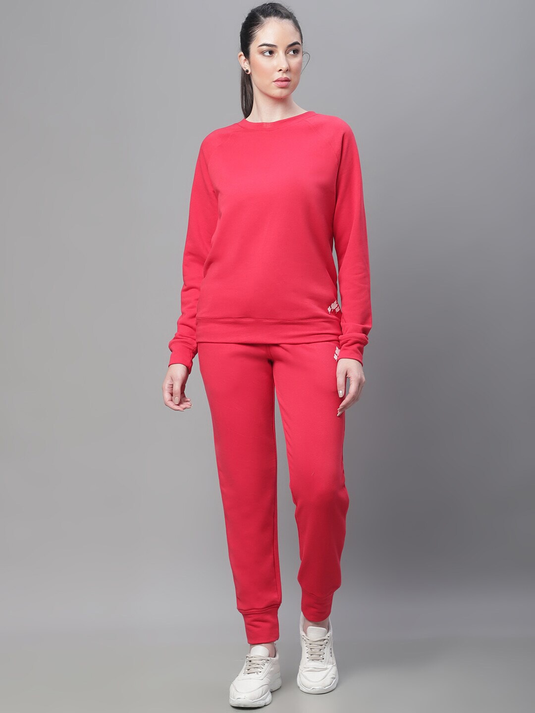 

Rute Women Cotton Sports Sweatshirt with Joggers, Red