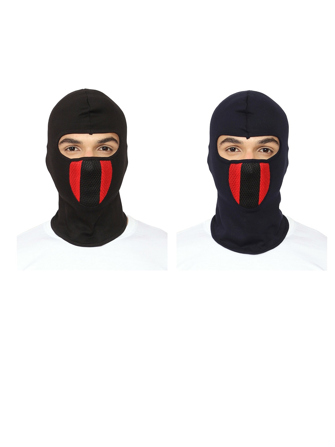 

Gajraj Pack Of 2 Reusable Face Masks With Air Filter Mesh, Black
