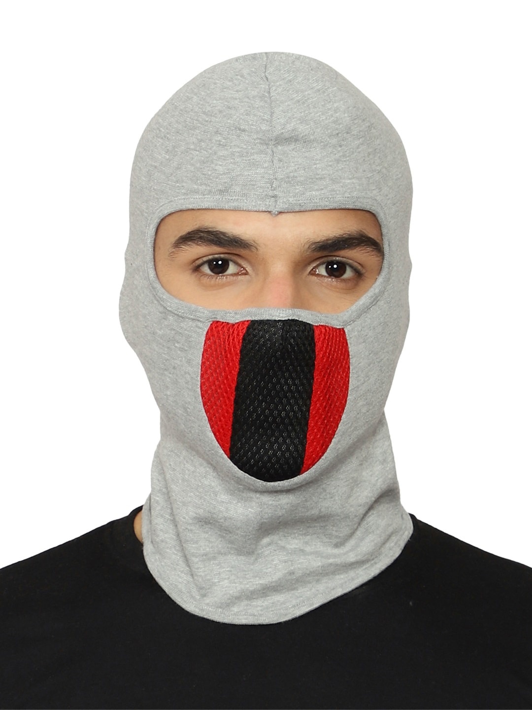 

Gajraj Reusable Balaclava Face Mask With Air Filter Mesh, Grey melange