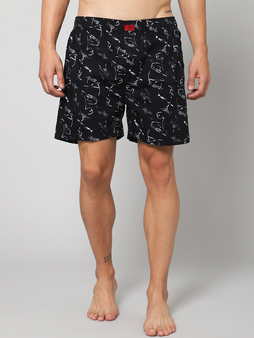 

Cantabil Men Printed Cotton Boxers, Black