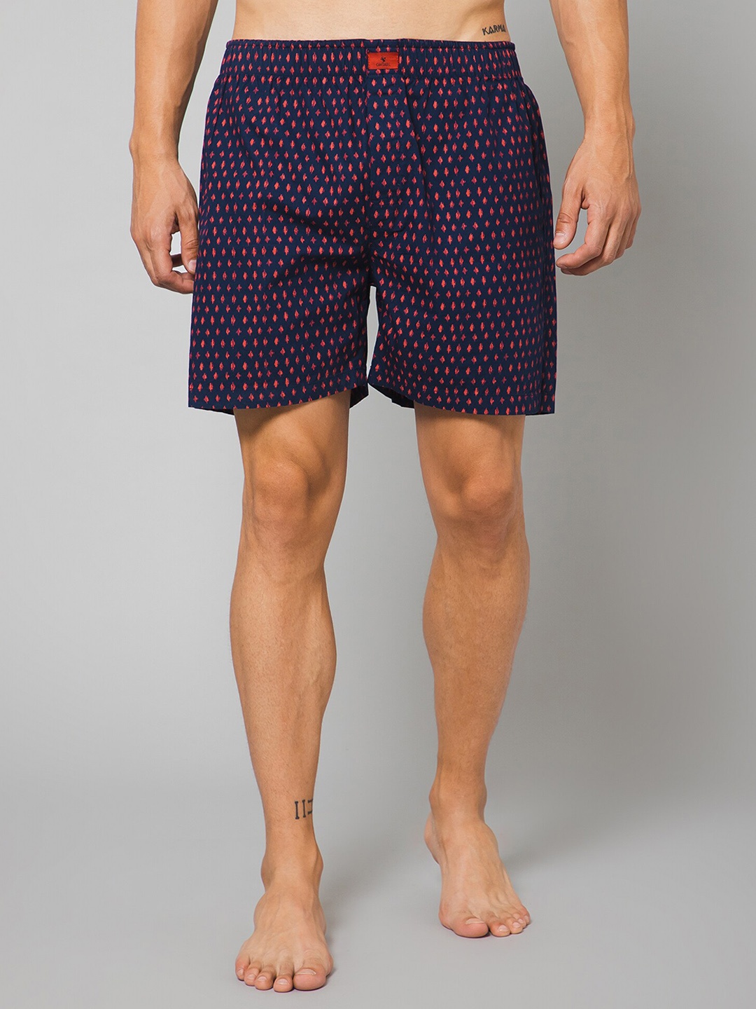 

Cantabil Men Printed Cotton Boxers, Navy blue