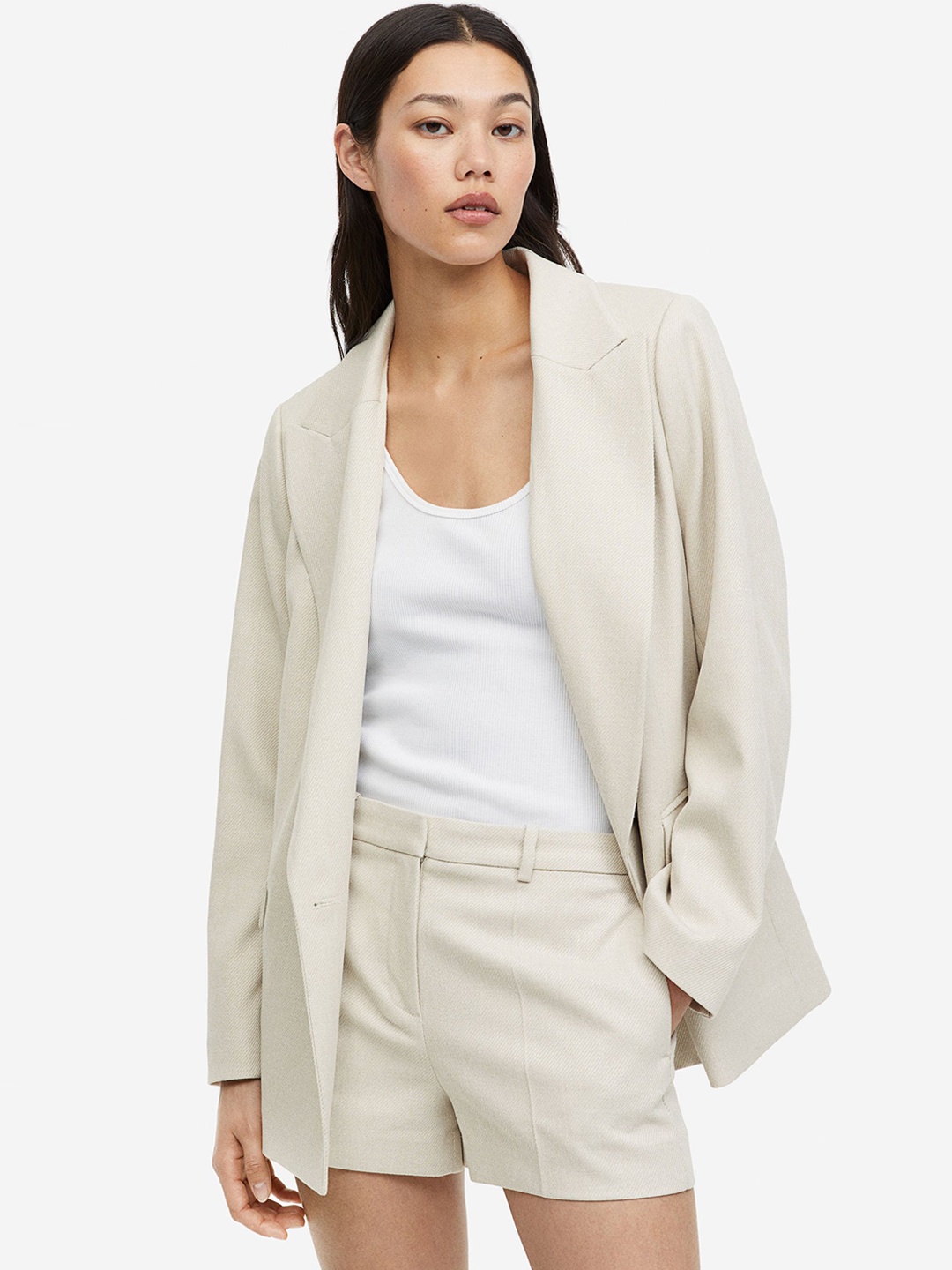 H&M Women Tailored Shorts, Beige