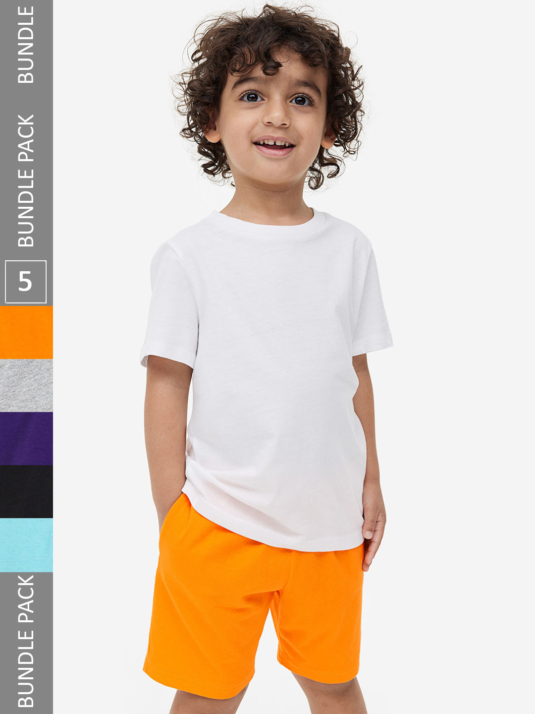

H&M Boys 5-Pack Pure Cotton Jersey Shorts, Black